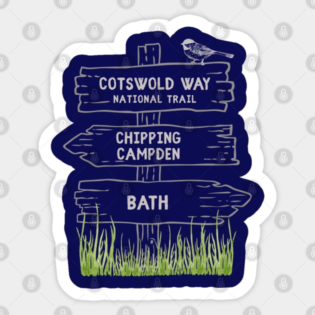 Cotswold Way National Trail, Cumbria, UK Distance Walk Sticker by Pine Hill Goods